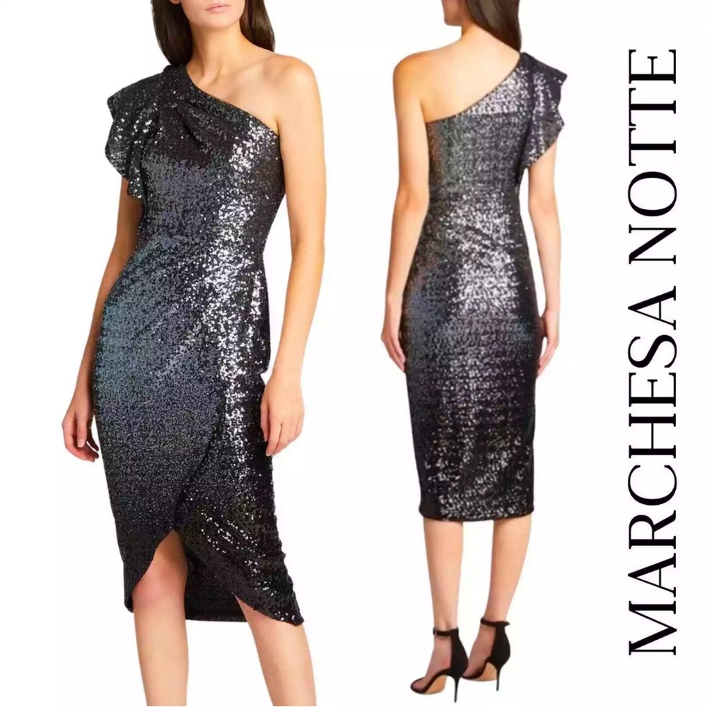 Marchesa Notte Women’s Designer Sequin cocktail Dress - Size 2